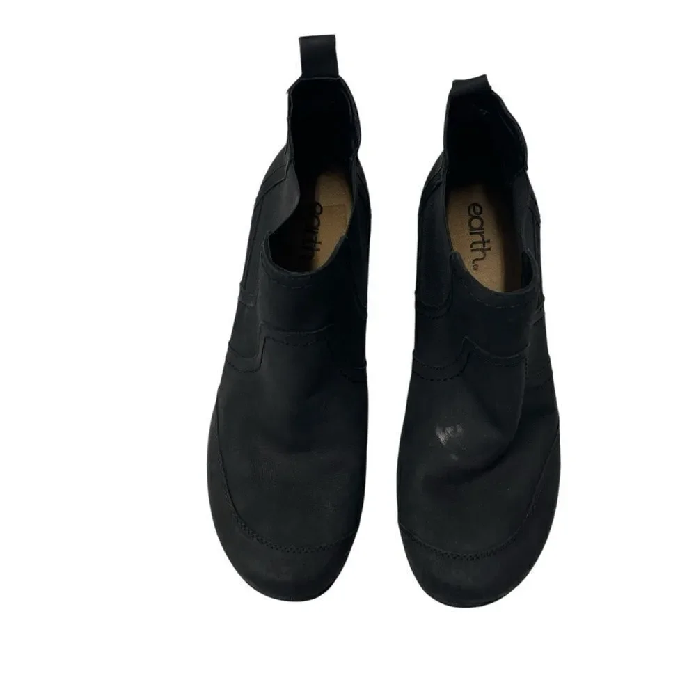 EARTH Faine Round Toe Pull on Boots Black Size 10 W